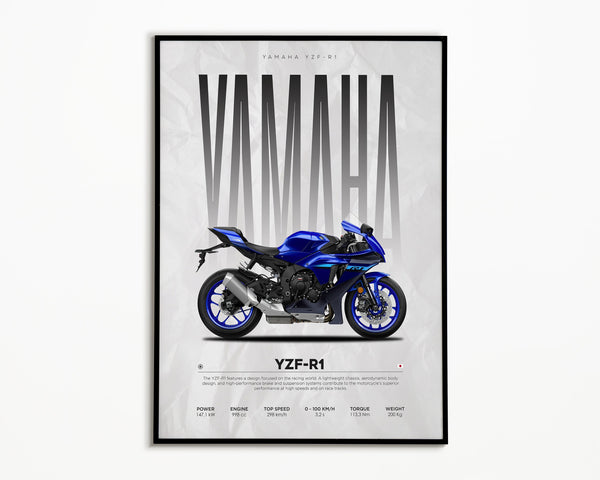 Yamaha YZF-R1 Poster  Hyper Motorcycle Poster  Super Motorcycle Print  Art Print  Poster  Home Decor  Wall Decor 1600048880
