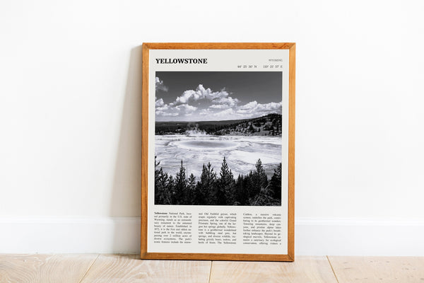 Yellowstone National Park Wall Art Poster Black White Yellowstone Park Poster  Poster Art Gift 1628658792 9632
