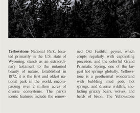 Yellowstone National Park Wall Art Poster Black White Yellowstone Park Poster  Poster Art Gift 1628658792 9632
