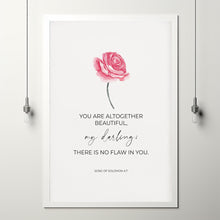 You Are Altogether Beautiful Song of Solomon 47 Poster, Floral Christian Wedding Bible Verse Poster Art, Marriage Scripture