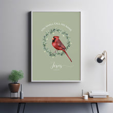 You Shall Call His Name Jesus Christian Christmas Poster Wall Art, Matthew 121 Winter Bible Verse Poster, Religious Holiday Decor