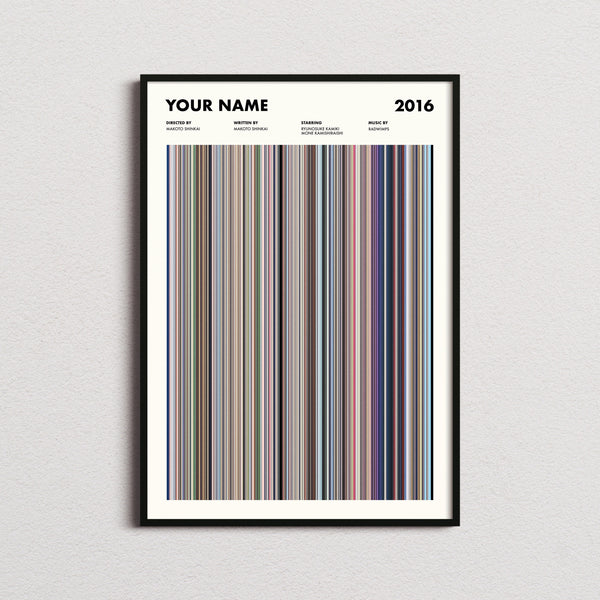 Your Name Movie Barcode Print, Your Name Movie Print, Your Name Movie Poster, Your Name Movie Wall Art 1685873783
