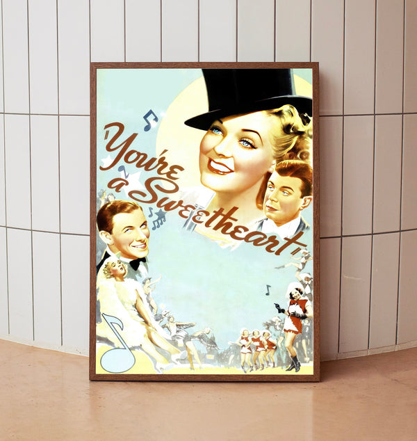 You're a Sweetheart (1937) Poster, Minimalist Movie Poster, Film Poster