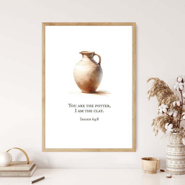 You're the Potter Bible Quote Isaiah 648 Canvas Wall Art Poster Modern Minimalist Scripture Watercolor Boho Christian Gift Home Decor Frame 1690615269
