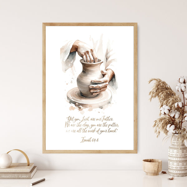 You're the Potter Bible Quote Isaiah 648 Canvas Wall Art Poster Modern Minimalist Scripture Watercolor Boho Christian Gift Home Decor Frame 1659782798