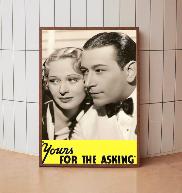 Yours for the Asking (1936) Poster, Minimalist Movie Poster, Film Poster_DS02
