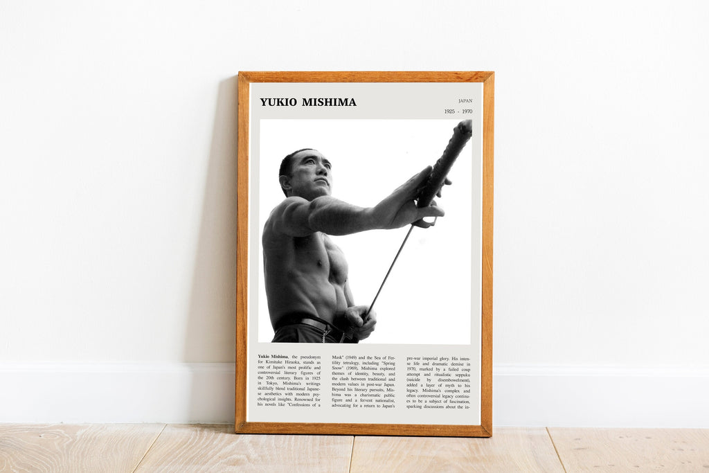 Yukio Mishima Print Wall Art Yukio Mishima Poster Black