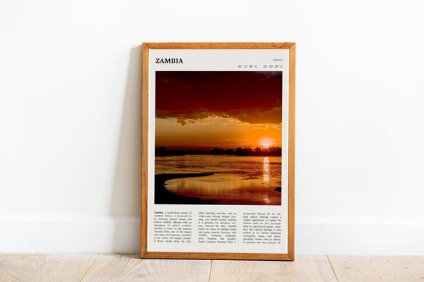 Zambia Africa Wall Art  Poster Zambia Africa Black White Poster  Poster Art Gift 1687885584