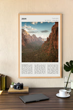 Zion National Park Wall Art  Poster Zion National Park Utah Black White Poster  Poster Art Gift 1685562996