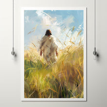 Jesus walking through wheat fields Harvest Time Jesus Christ Artwork Painting Water Color Christian LDS Art Journey with Jesu