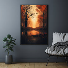 Autumnal Serenity Poster - Vibrant Autumn Tree Wall Art Print, Rustic Forest Landscape, Seasonal Home Decor, Fall Nature Scene Artwork