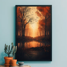 Autumnal Serenity Poster - Vibrant Autumn Tree Wall Art Print, Rustic Forest Landscape, Seasonal Home Decor, Fall Nature Scene Artwork