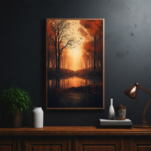 Autumnal Serenity Poster - Vibrant Autumn Tree Wall Art Print, Rustic Forest Landscape, Seasonal Home Decor, Fall Nature Scene Artwork