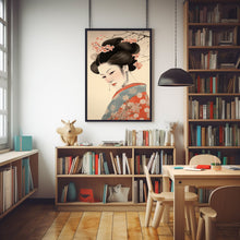 Elegance Unveiled: Majestic Geisha in Ukiyo-e - A Mesmerizing Japanese Art Poster