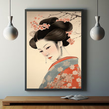 Elegance Unveiled: Majestic Geisha in Ukiyo-e - A Mesmerizing Japanese Art Poster