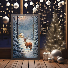 Reindeer in Magical Forest Poster - Enchanting Spiritual Art Print for Mystical Decor