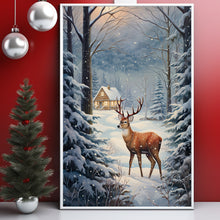 Reindeer in Magical Forest Poster - Enchanting Spiritual Art Print for Mystical Decor