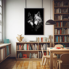 Wolf Poster - Striking Black and White Watercolor Painting | Modern Minimalist Wall Art for Bedroom and Living Room Decor