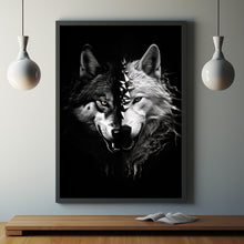 Wolf Poster - Striking Black and White Watercolor Painting | Modern Minimalist Wall Art for Bedroom and Living Room Decor