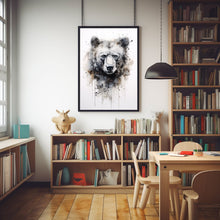 Bear Watercolour Poster - Majestic Large Animal Wall Art | Abstract Forest Animals Painting