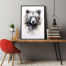 Bear Watercolour Poster - Majestic Large Animal Wall Art | Abstract Forest Animals Painting