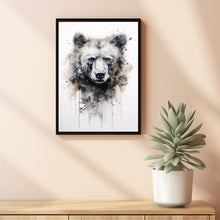 Bear Watercolour Poster - Majestic Large Animal Wall Art | Abstract Forest Animals Painting