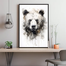 Bear Watercolour Poster - Majestic Large Animal Wall Art | Abstract Forest Animals Painting