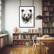 Bear Watercolour Poster - Majestic Large Animal Wall Art | Abstract Forest Animals Painting