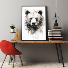 Bear Watercolour Poster - Majestic Large Animal Wall Art | Abstract Forest Animals Painting