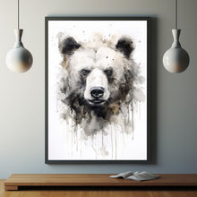 Bear Watercolour Poster - Majestic Large Animal Wall Art | Abstract Forest Animals Painting