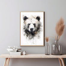 Bear Watercolour Poster - Majestic Large Animal Wall Art | Abstract Forest Animals Painting