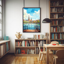 Amsterdam Skyline and Bicycle Poster - Perfect Travel Gift for Amsterdam Lovers