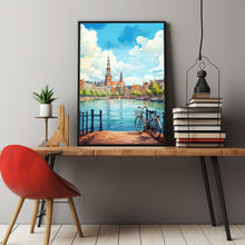 Amsterdam Skyline and Bicycle Poster - Perfect Travel Gift for Amsterdam Lovers