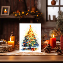 Watercolor Nursery Christmas Tree Decorated Poster - Whimsical Christmas Wall Art for Festive Charm