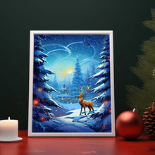 Reindeer in Magical Forest Poster - Fantasy Forest Art Print for Enchanting Decor