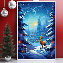 Reindeer in Magical Forest Poster - Fantasy Forest Art Print for Enchanting Decor