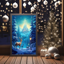 Reindeer in Magical Forest Poster - Fantasy Forest Art Print for Enchanting Decor