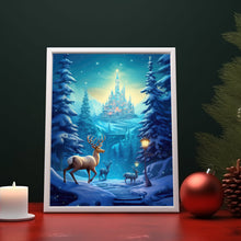 Reindeer in Magical Forest Poster - Fantasy Forest Art Print for Enchanting Decor