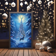 Enchanting North Pole Scene - Tall Magical Christmas Poster | Beautiful Winter Wonderland Art Print