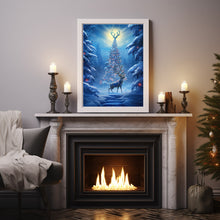 Enchanting North Pole Scene - Tall Magical Christmas Poster | Beautiful Winter Wonderland Art Print