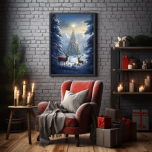 Enchanting North Pole Scene - Tall Magical Christmas Poster | Beautiful Winter Wonderland Art Print