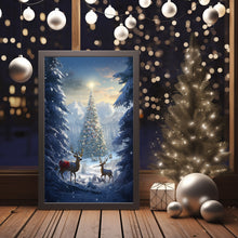 Enchanting North Pole Scene - Tall Magical Christmas Poster | Beautiful Winter Wonderland Art Print