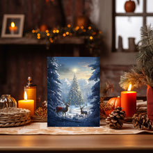 Enchanting North Pole Scene - Tall Magical Christmas Poster | Beautiful Winter Wonderland Art Print