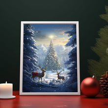 Enchanting North Pole Scene - Tall Magical Christmas Poster | Beautiful Winter Wonderland Art Print