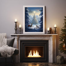 Enchanting North Pole Scene - Tall Magical Christmas Poster | Beautiful Winter Wonderland Art Print