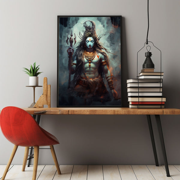 Lord Shiva and Ganesh Wall Art - Spiritual Hindu Decor, Premium Tempered Glass Printing, Large Wall Art for Home and Office