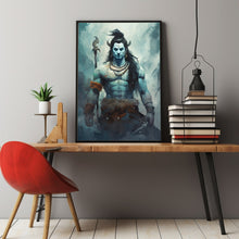 Shiva Wall Art - Elegant Hindu God Illustration, Captivating Shiva Art Print, Spiritual Hindu Artwork, Divine Shiva Poster for Home Decor