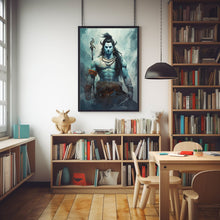 Shiva Wall Art - Elegant Hindu God Illustration, Captivating Shiva Art Print, Spiritual Hindu Artwork, Divine Shiva Poster for Home Decor