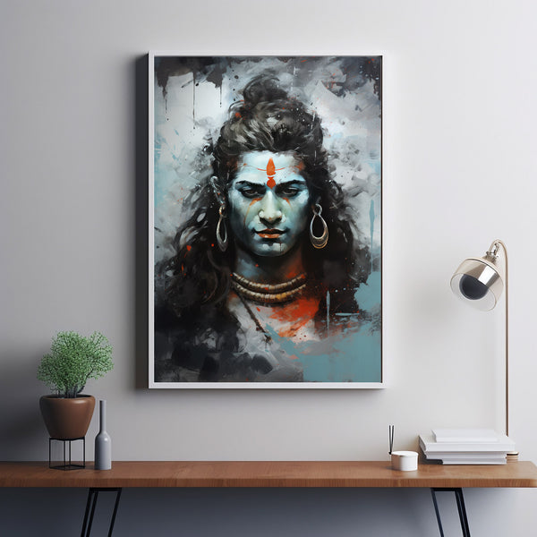 Lord Shiva and Ganesh Wall Art - Spiritual Hindu Decor, Premium Tempered Glass Printing, Large Wall Art for Home and Office