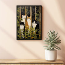 Cats on a Fence Painting Poster - Charming Oil Painting Artwork | Perfect for Cat Lovers